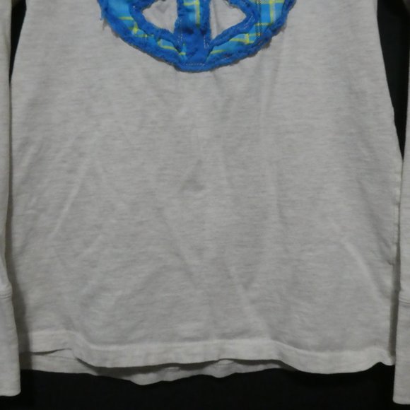 OLD NAVY | medium | long sleeve shirt with Peace Symbol design on front | EUC - Picture 6 of 16